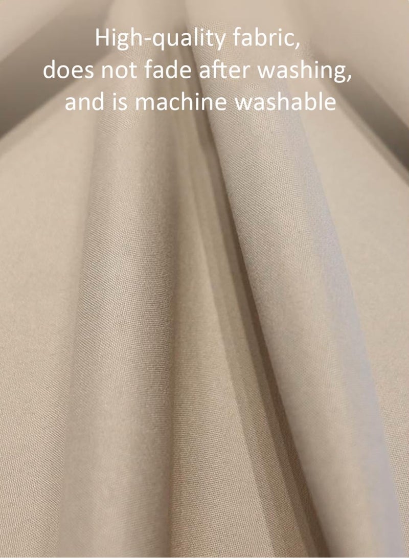 أجريون ستائر فيلكرو مع ستائر شفافة، ستائر بدون حفر، 100% عازلة للضوء، لوح واحد، تناسب نوافذ بعرض 75-100 سم (بيج عرض 150 × ارتفاع 200 سم) - Image 5